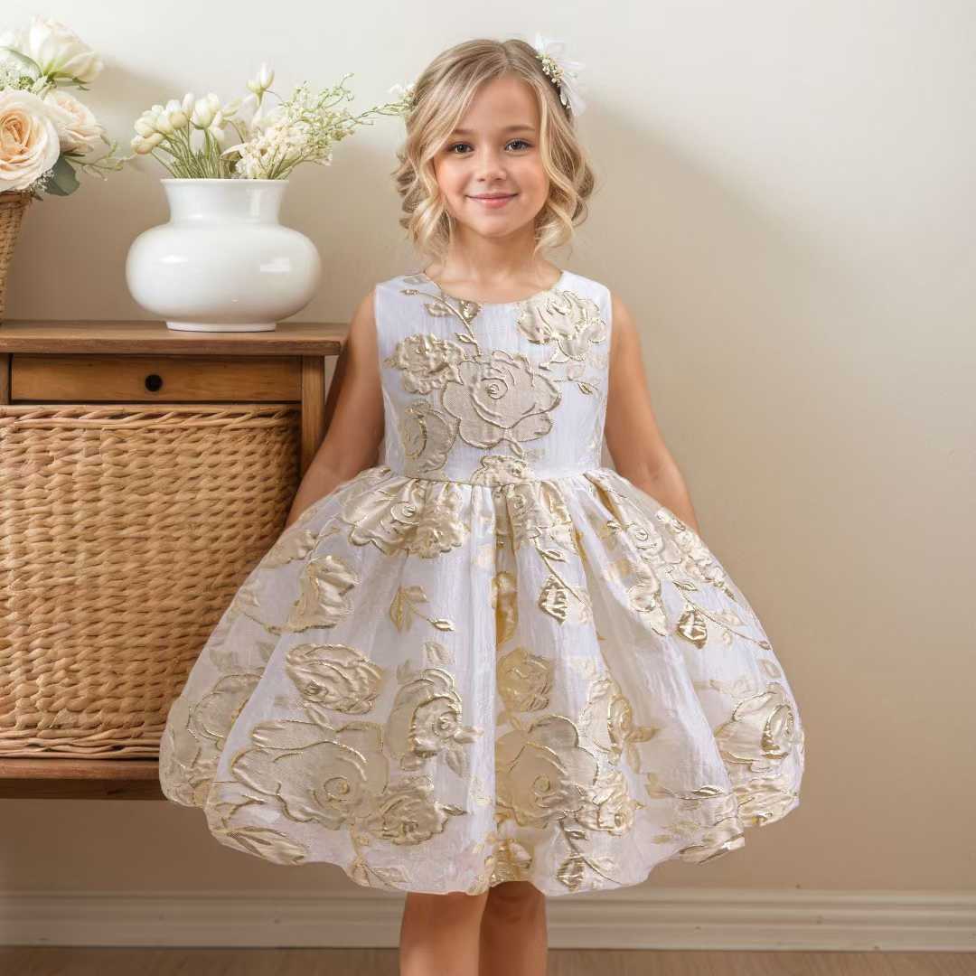 Golden petal princess dress