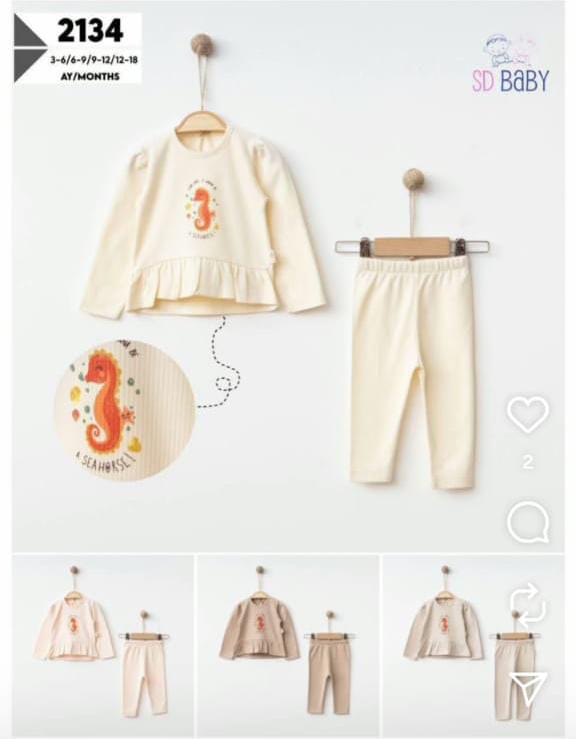 Floral Graphic Two-Piece Baby Set