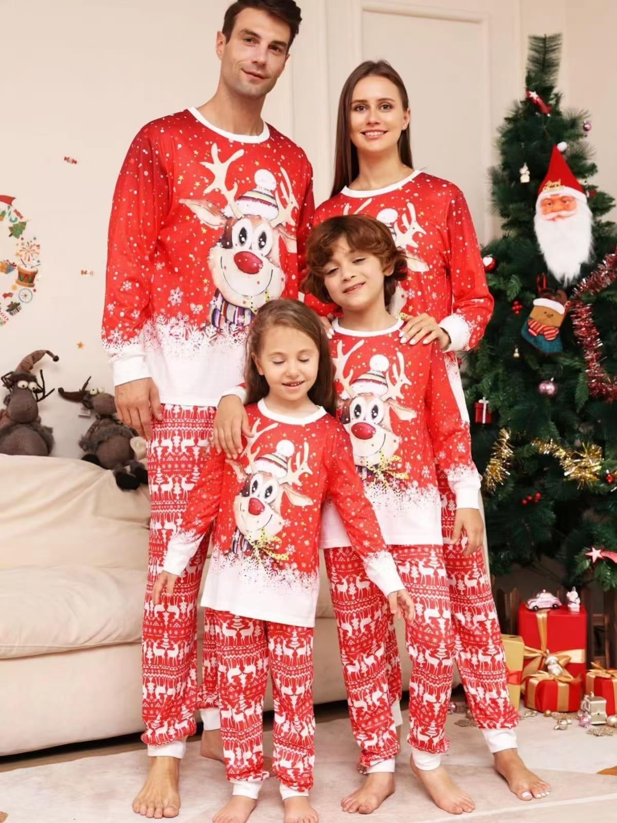 Matching Reindeer Christmas Pyjama Sets