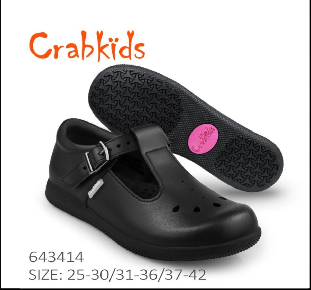 Crabkids Girls' T-Bar School Shoes