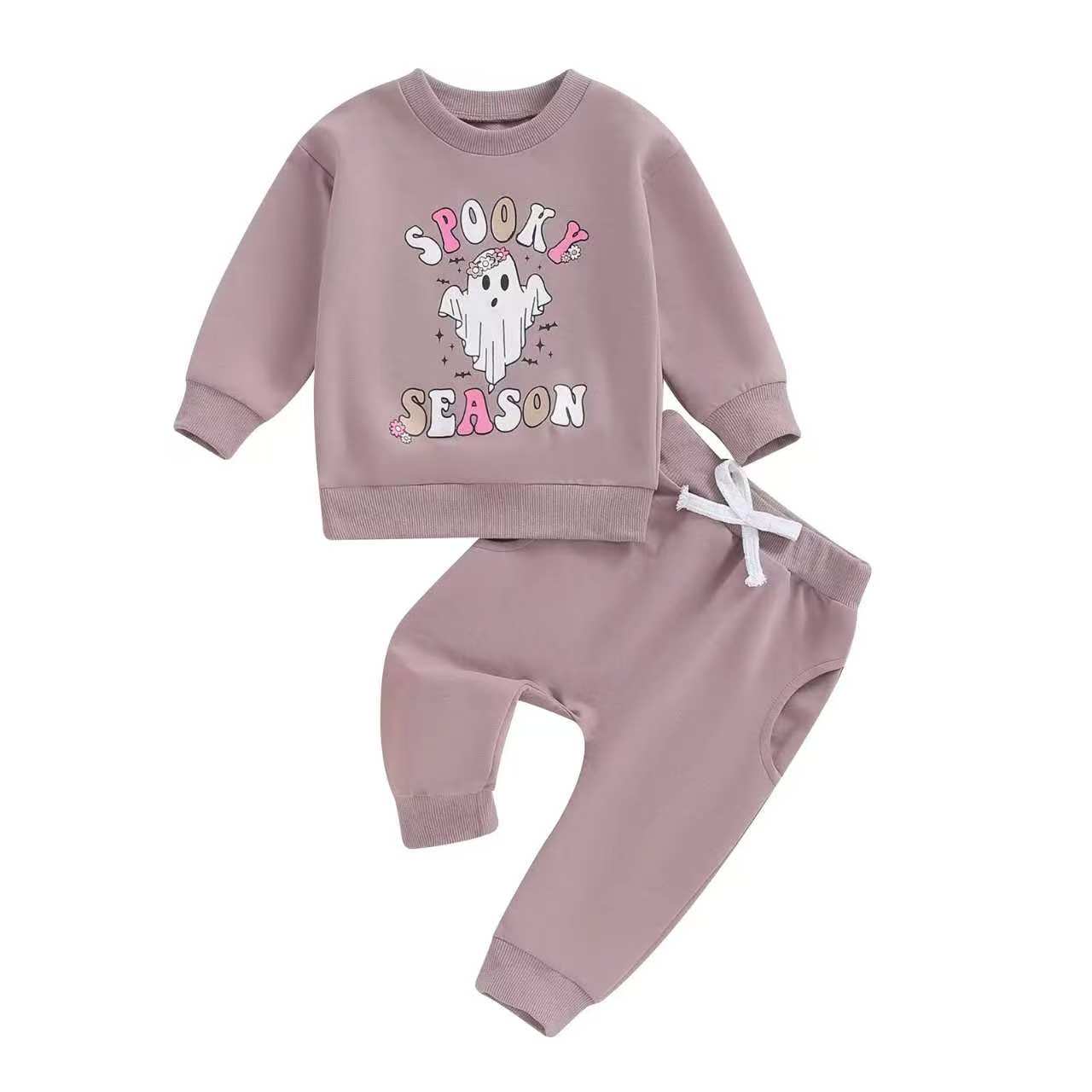 "Spooky Season" Pink Sweatshirt and Jogger Set
