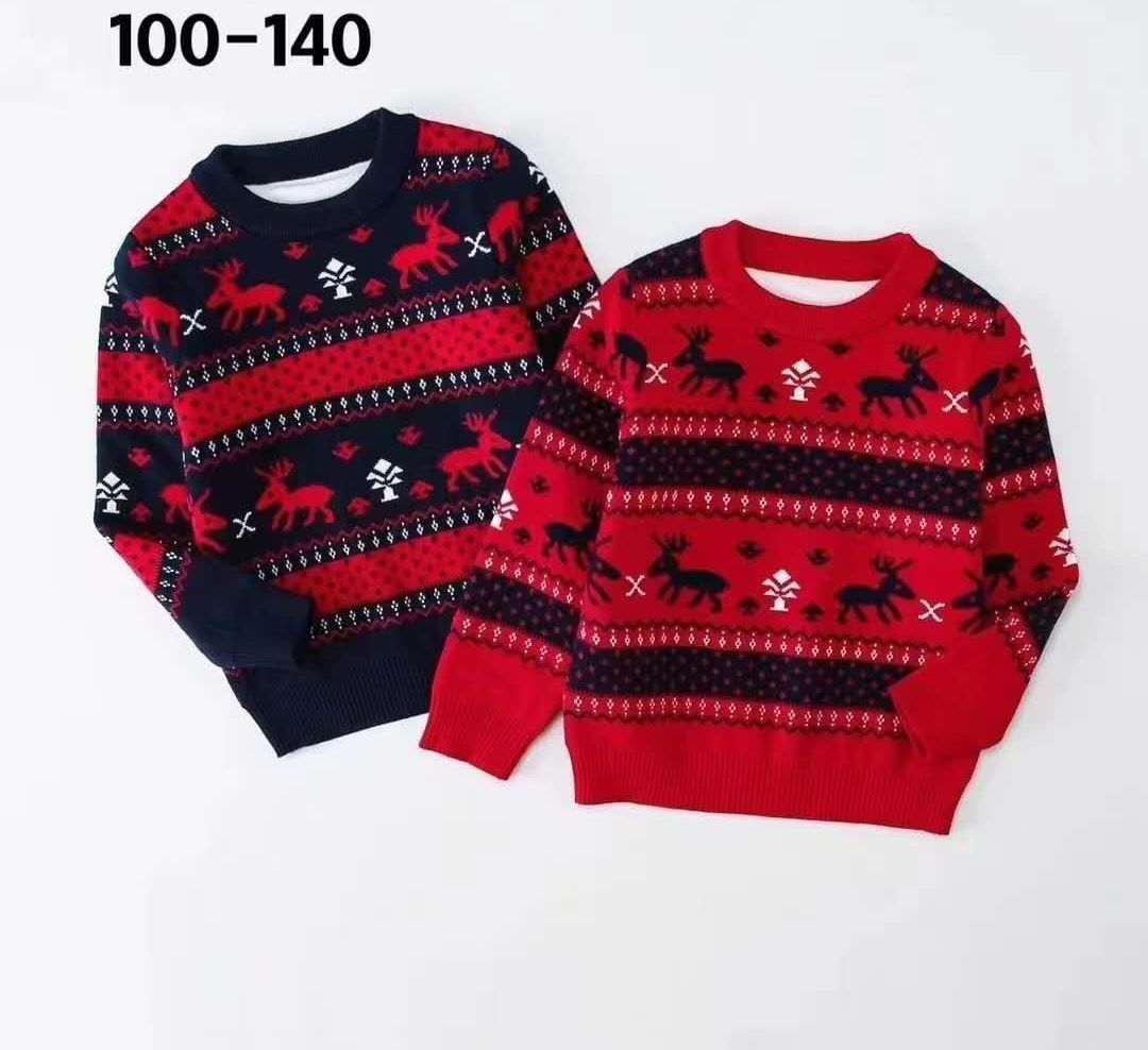 Black Reindeer and Christmas Tree Kids Christmas sweaters