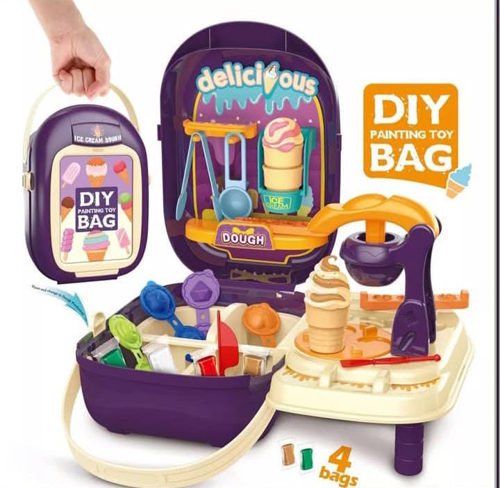 DIY Ice Cream Play Dough & Painting Toy Bag