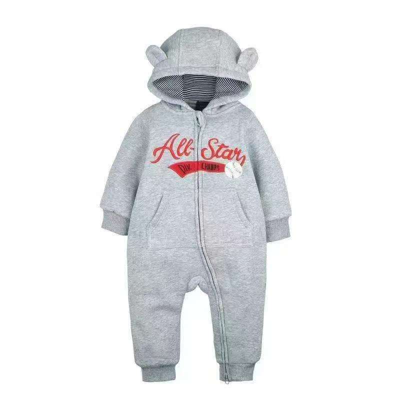 Cotton Hooded One-Piece Romper for Baby & Toddler