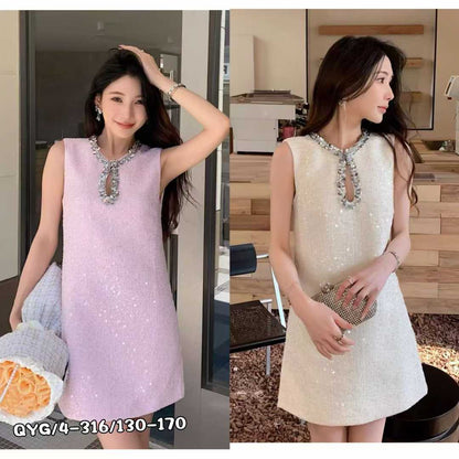 Sleeveless Tweed Teens and preteen Dress