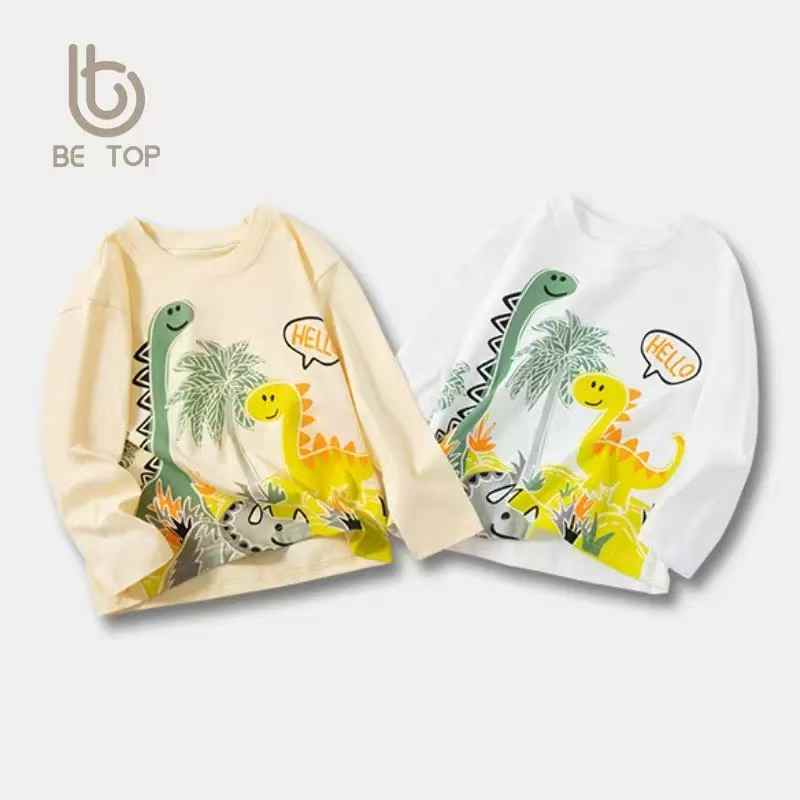 BE TOP Kids' Long-Sleeve Dinosaurs T-Shirt