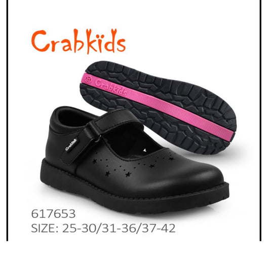 Crabkids Black School Shoes
