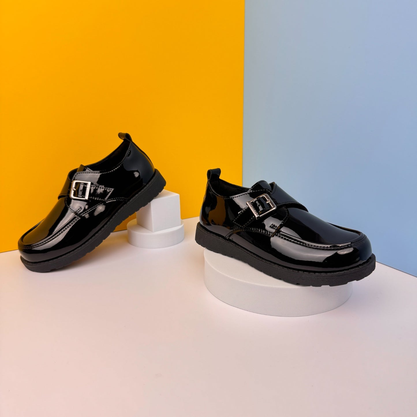 Fitkids Classic Black Wetlook Boys' Shoes