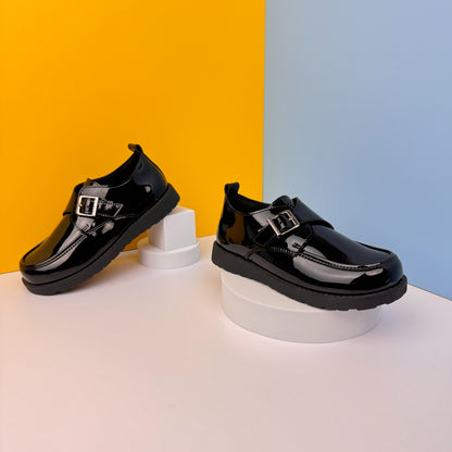 Fitkids Classic Black Wetlook Boys' Shoes