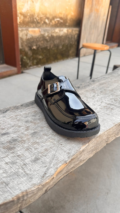 Fitkids Classic Black Wetlook Boys' Shoes