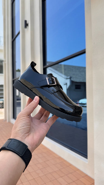 Fitkids Classic Black Wetlook Boys' Shoes