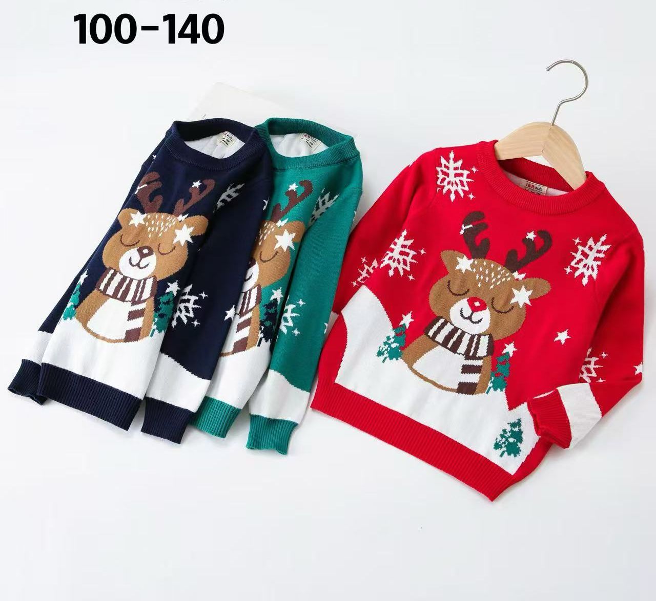 Reindeer Teddy Bear Kids Christmas sweaters