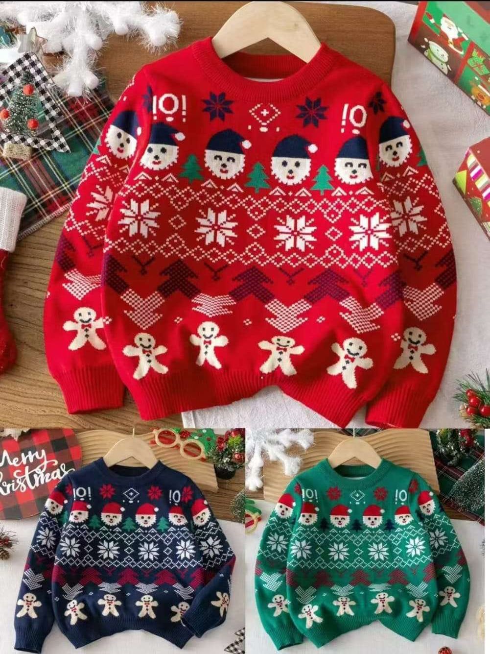 Santa and Cookie Kids Christmas sweaters