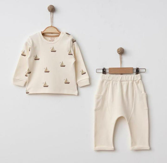 Sailboat Graphic Two-Piece Set