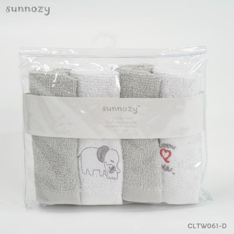 4-Pack 100% Cotton Small Terry Washcloths  for Newborns & Infant