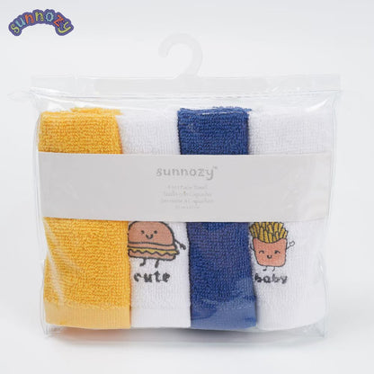 4-Pack 100% Cotton Small Terry Washcloths  for Newborns & Infant