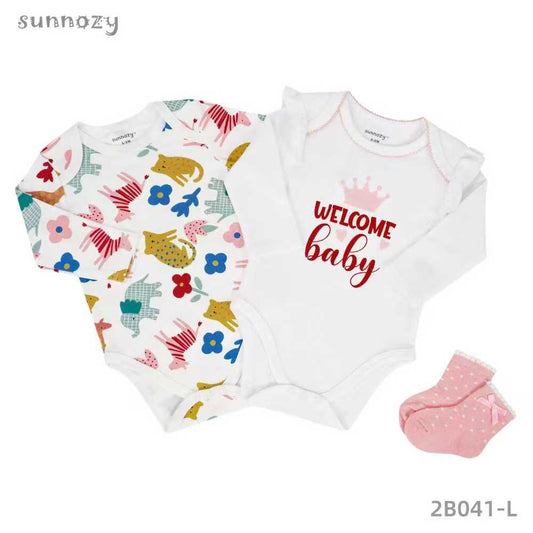 "Welcome Baby" Sunnozy 3-piece 100% cotton set