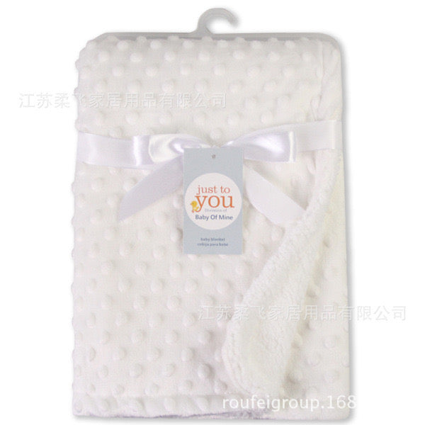 Ultra-Soft Dotted Minky Fleece Baby Blankets