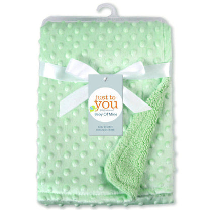Ultra-Soft Dotted Minky Fleece Baby Blankets