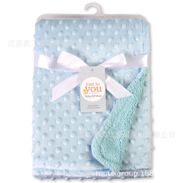 Ultra-Soft Dotted Minky Fleece Baby Blankets
