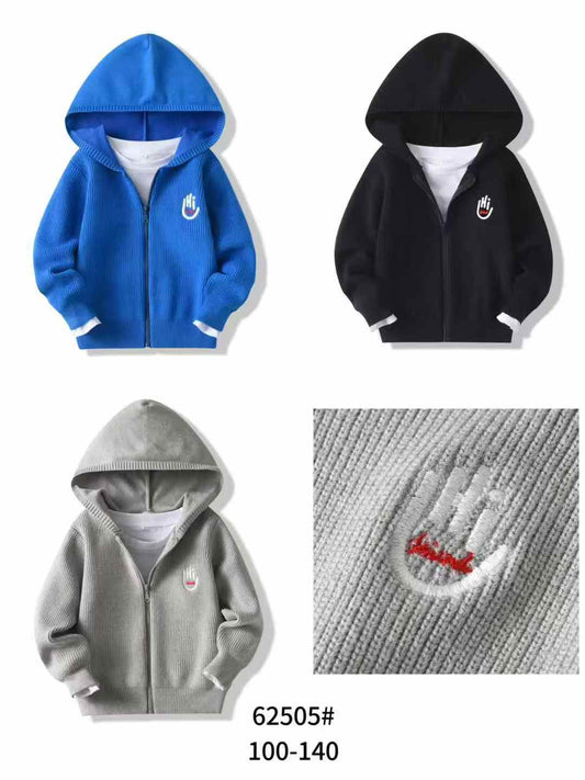 Knitted Cotton Zip-up Kid's Hoodie