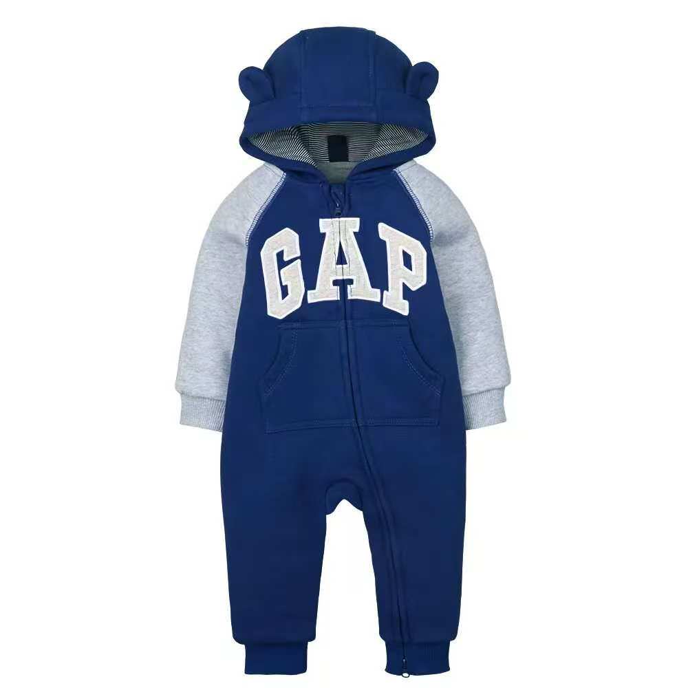 Cotton Hooded One-Piece Romper for Baby & Toddler