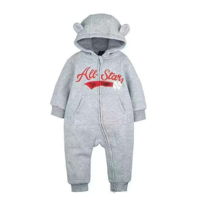 Cotton Hooded One-Piece Romper for Baby & Toddler