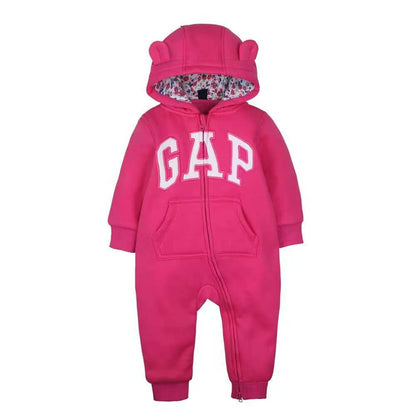 Cotton Hooded One-Piece Romper for Baby & Toddler