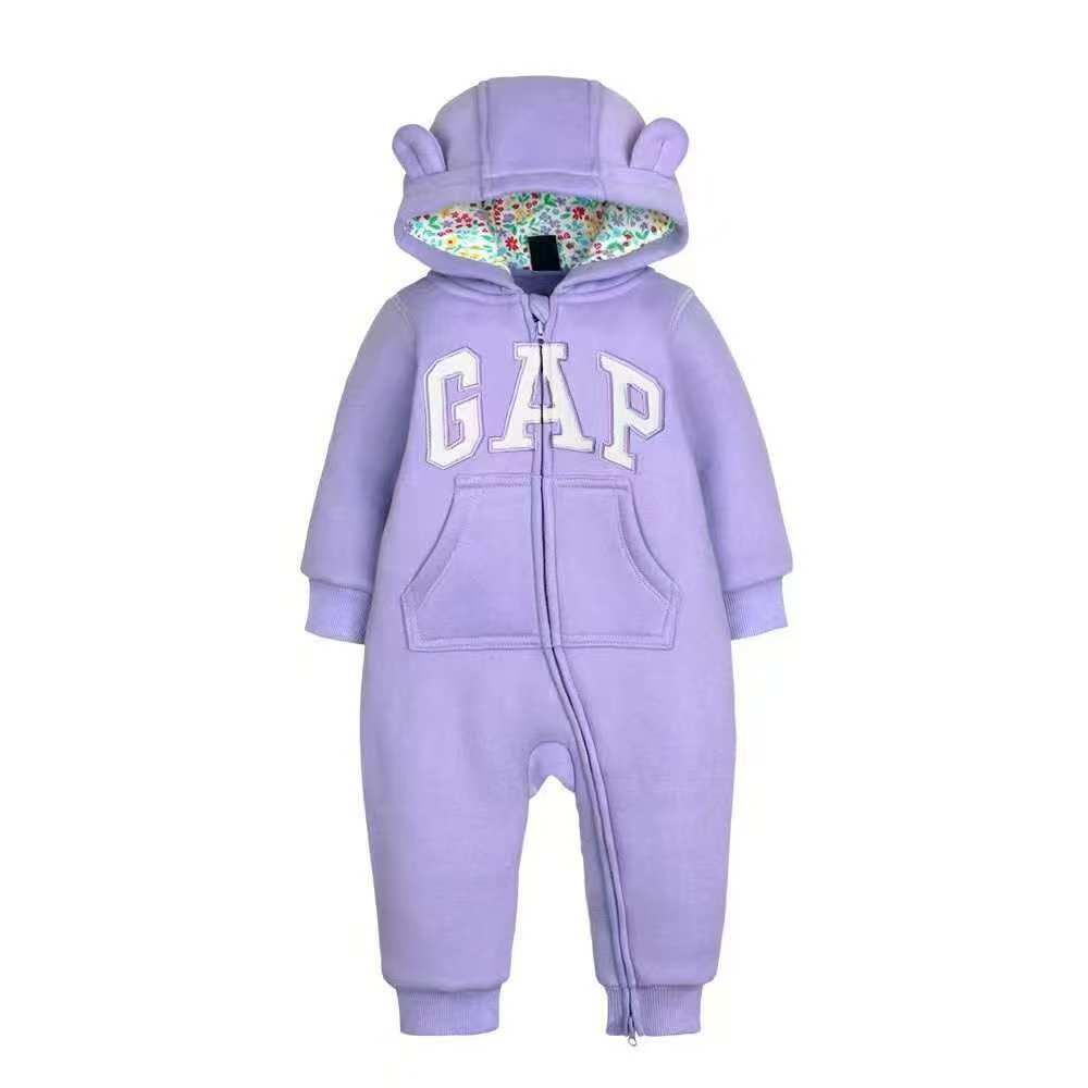 Cotton Hooded One-Piece Romper for Baby & Toddler