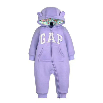 Cotton Hooded One-Piece Romper for Baby & Toddler