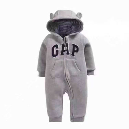 Cotton Hooded One-Piece Romper for Baby & Toddler