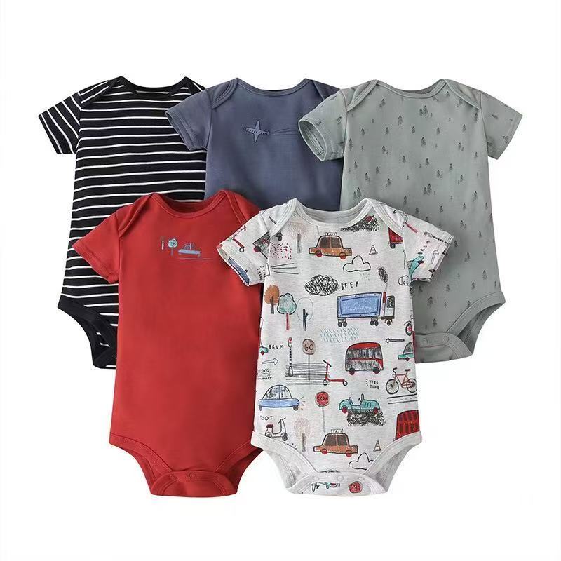 Mamas & Papas "Tiny Driver" Short Sleeve Bodysuit 5 pc pack