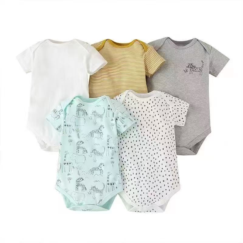 Mamas & Papas "Wildlife" Short Sleeve Bodysuit 5 pc pack