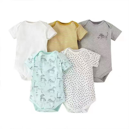 Mamas & Papas "Wildlife" Short Sleeve Bodysuit 5 pc pack