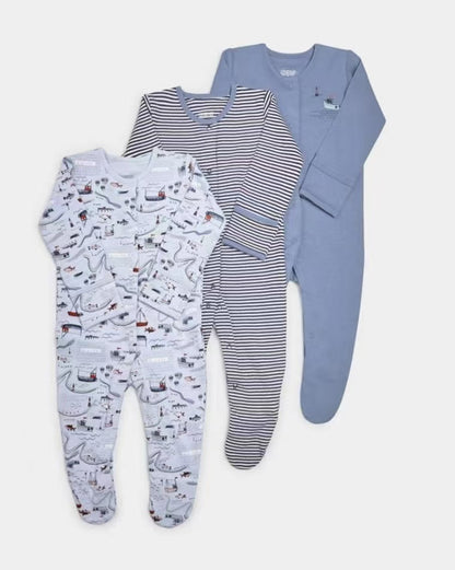 3-piece Mama's & Papa's Cotton Rompers